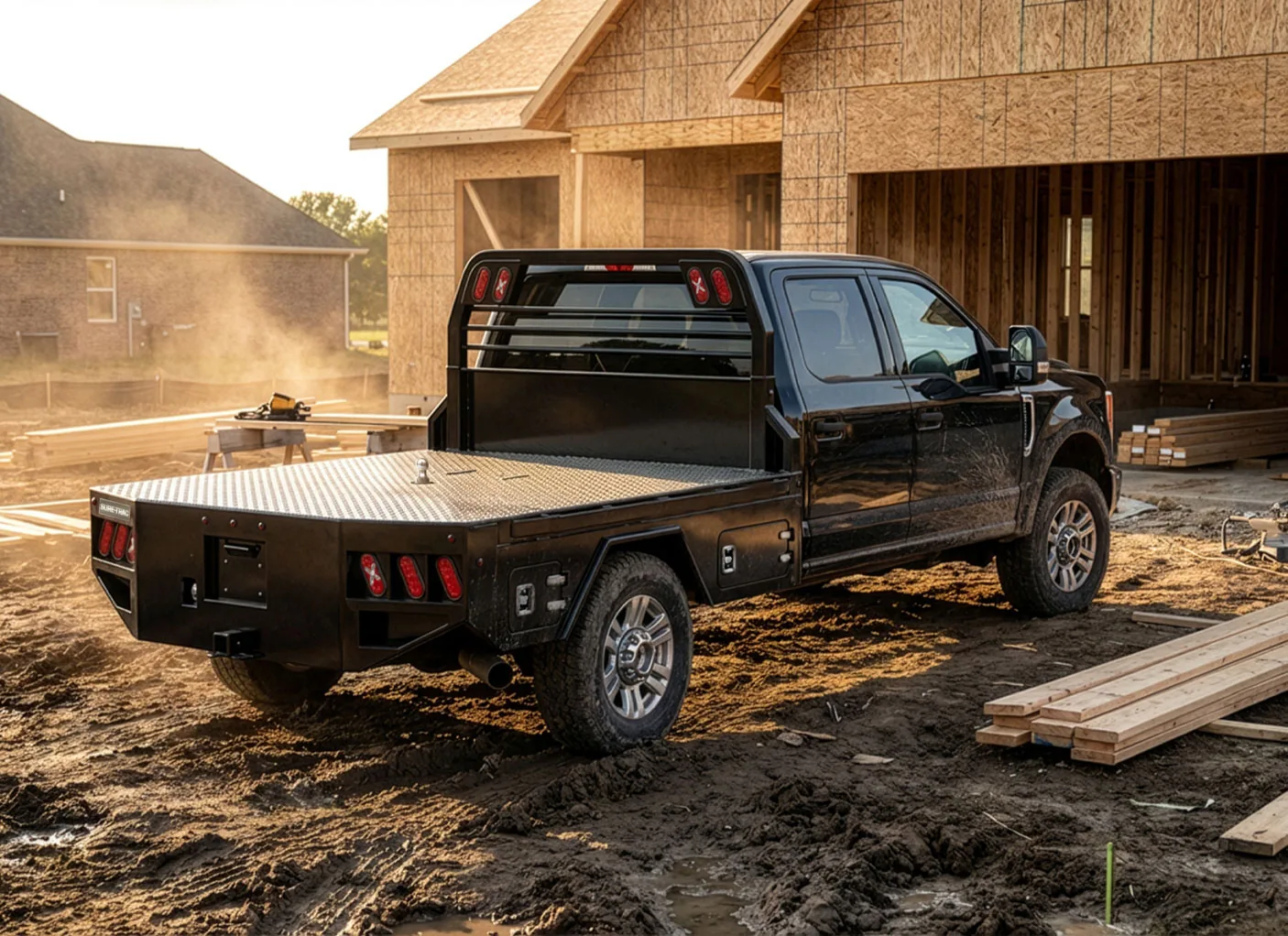 Turnover gooseneck steel truck bed