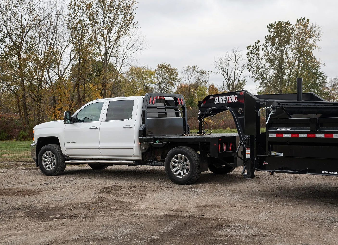 Sure-Trac flatbed recessed steel truck bed